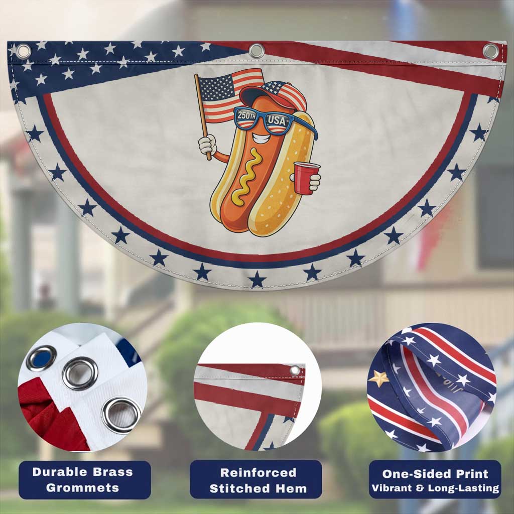 Funny Hotdog Patriotic Fan Flag USA 250th Anniversary