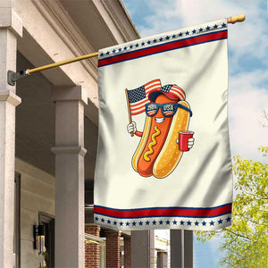 Funny Patriotic Hotdog Garden Flag USA 250th Anniversary TS12 Modern Beige Red Print Your Wear
