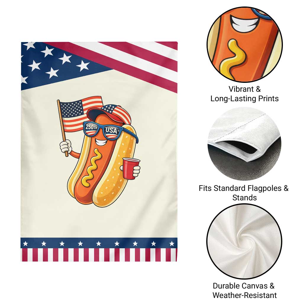 Funny Patriotic Hotdog Garden Flag USA 250th Anniversary TS12 Print Your Wear