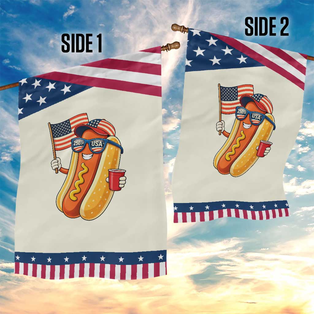 Funny Patriotic Hotdog Garden Flag USA 250th Anniversary TS12 Print Your Wear