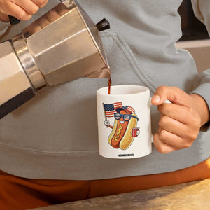 Funny Patriotic Hotdog Coffee Mug USA 250th Anniversary TS12 Print Your Wear