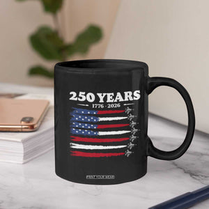 American Flag Fighter Jets Coffee Mug USA 250 Years Of Freedom TS12 Print Your Wear