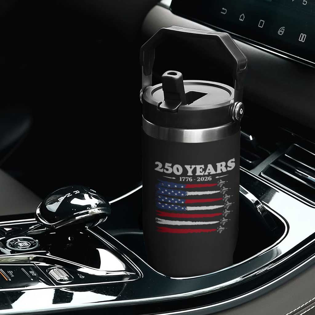American Flag Fighter Jets Flip Straw Tumbler USA 250 Years Of Freedom TS12 Print Your Wear