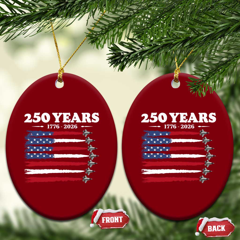 American Flag Fighter Jets Ceramic Ornament USA 250 Years Of Freedom TS12 Print Your Wear