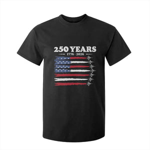 American Flag Fighter Jets T Shirt For Kid USA 250 Years Of Freedom TS12 Black Print Your Wear
