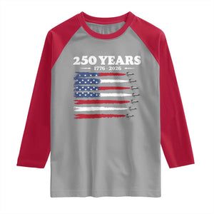 American Flag Fighter Jets Raglan Shirt USA 250 Years Of Freedom TS12 Sport Gray Red Print Your Wear