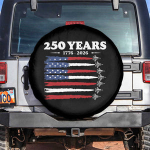 American Flag Fighter Jets Spare Tire Cover USA 250 Years Of Freedom TS12 No hole Black Print Your Wear