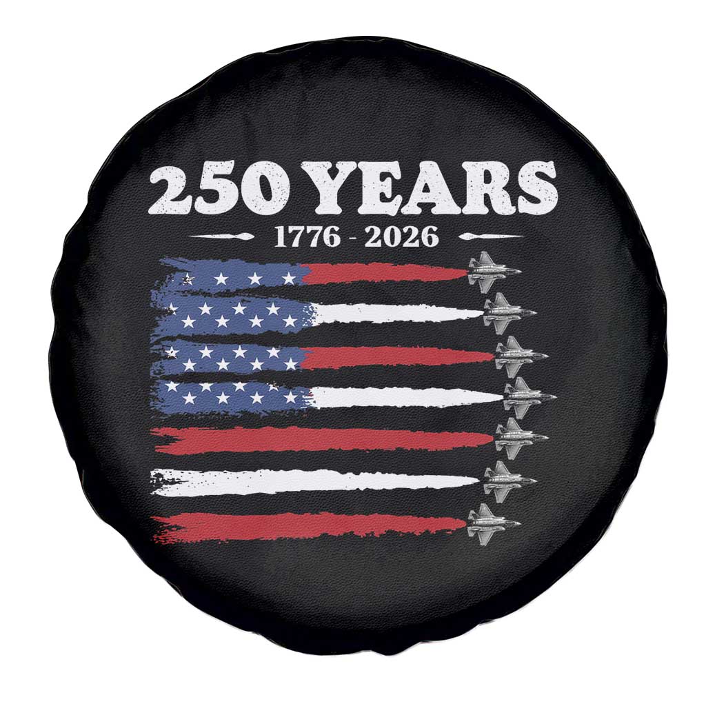American Flag Fighter Jets Spare Tire Cover USA 250 Years Of Freedom TS12 Print Your Wear