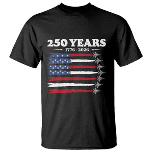 American Flag Fighter Jets T Shirt USA 250 Years Of Freedom TS12 Black Print Your Wear