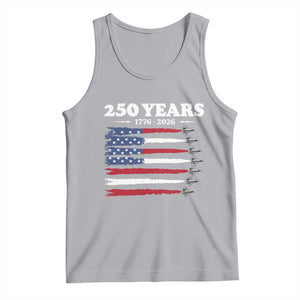 American Flag Fighter Jets Tank Top USA 250 Years Of Freedom TS12 Athletic Heather Print Your Wear