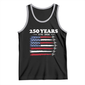 American Flag Fighter Jets Tank Top USA 250 Years Of Freedom TS12 Black Athletic Heather Print Your Wear