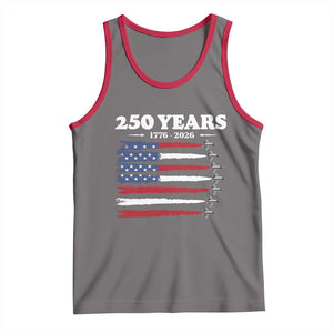 American Flag Fighter Jets Tank Top USA 250 Years Of Freedom TS12 Deep Heather Red Print Your Wear