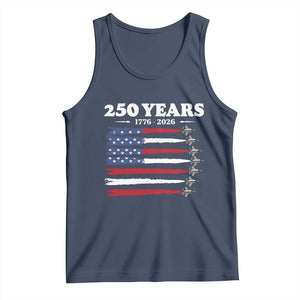American Flag Fighter Jets Tank Top USA 250 Years Of Freedom TS12 Navy Print Your Wear