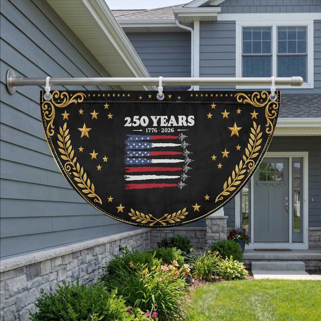 American Flag Fighter Jets Patriotic Fan Flag USA 250 Years Of Freedom
