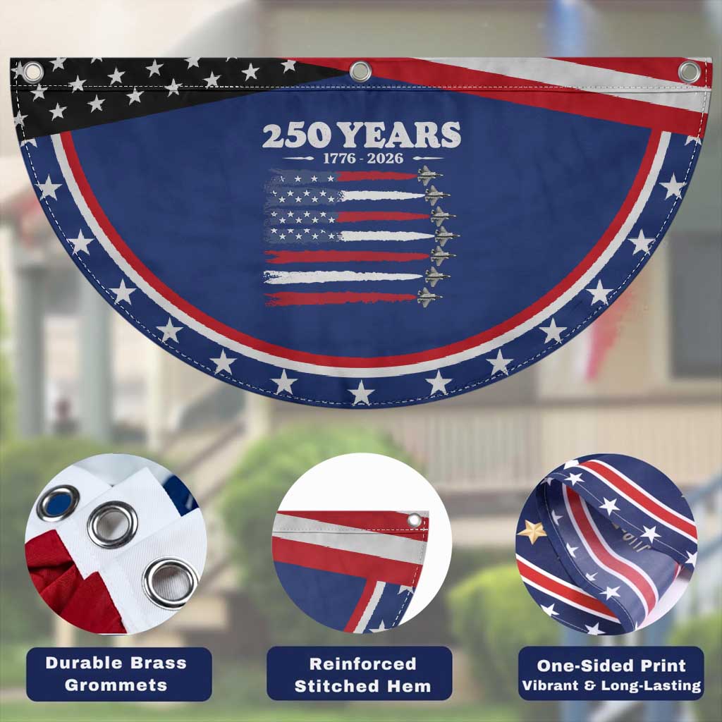American Flag Fighter Jets Patriotic Fan Flag USA 250 Years Of Freedom