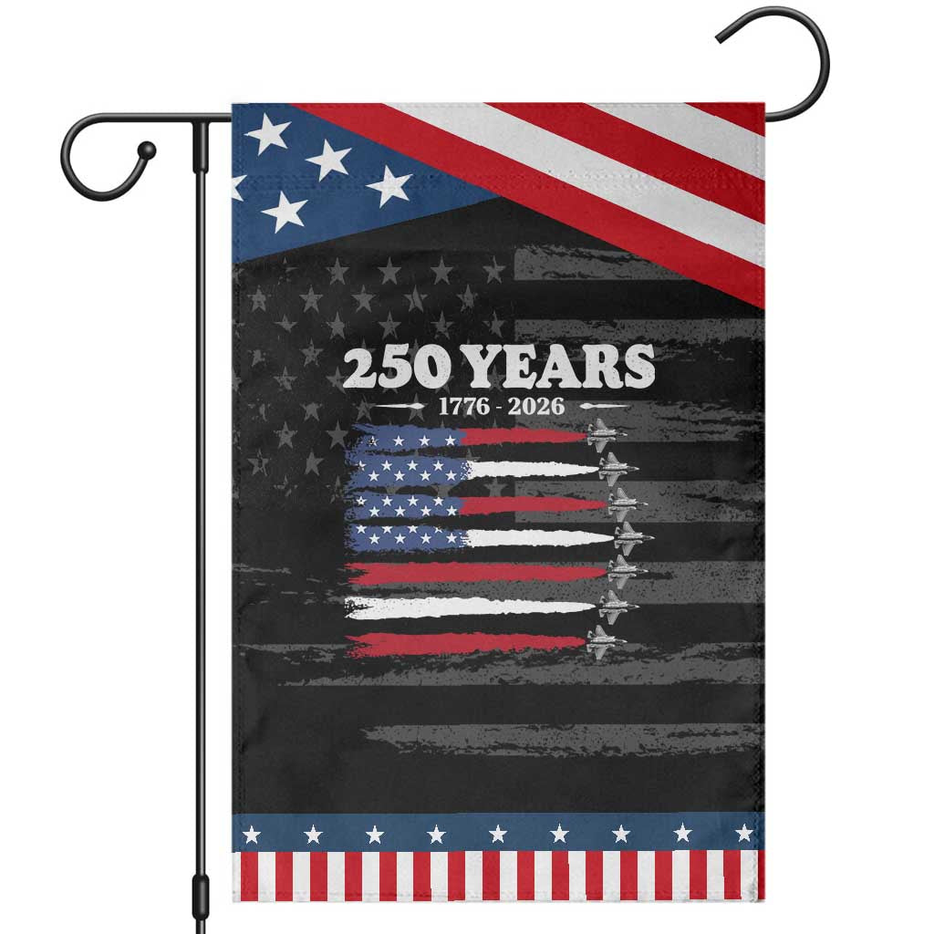 American Flag Fighter Jets Garden Flag USA 250 Years Of Freedom TS12 Distressed Black Blue Print Your Wear