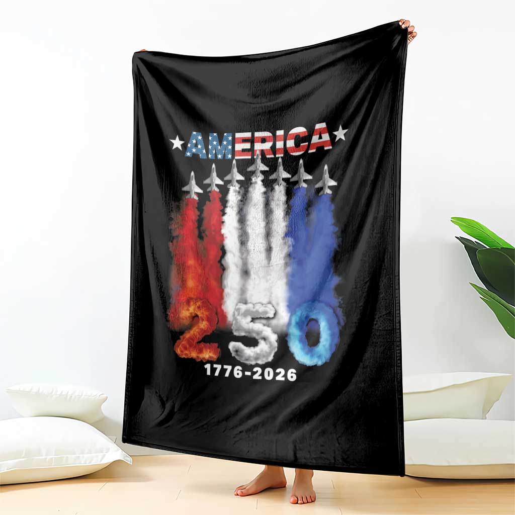 Patriotic Fighter Jets Throw Blanket USA 250 Years Of Freedom TS12 Print Your Wear