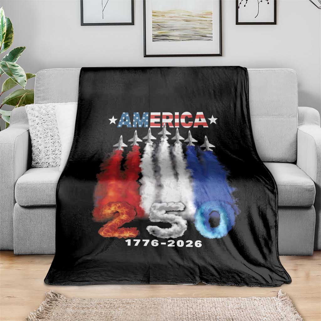 Patriotic Fighter Jets Throw Blanket USA 250 Years Of Freedom TS12 Print Your Wear