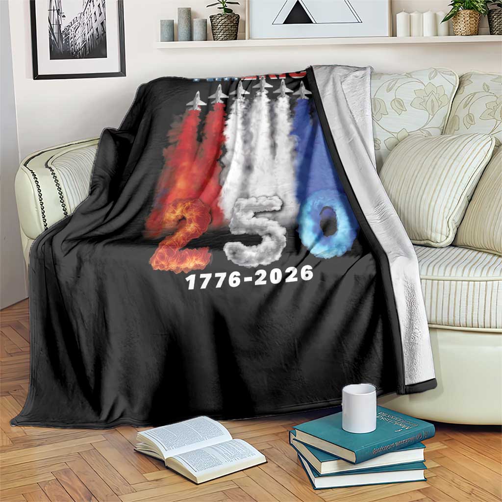Patriotic Fighter Jets Throw Blanket USA 250 Years Of Freedom TS12 Print Your Wear