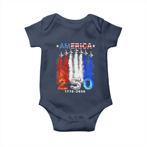 Patriotic Fighter Jets Baby Onesie USA 250 Years Of Freedom TS12 Navy Print Your Wear