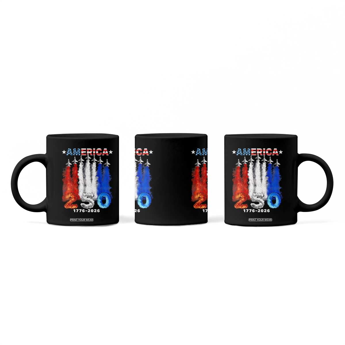 Patriotic Fighter Jets Coffee Mug USA 250 Years Of Freedom TS12 Print Your Wear