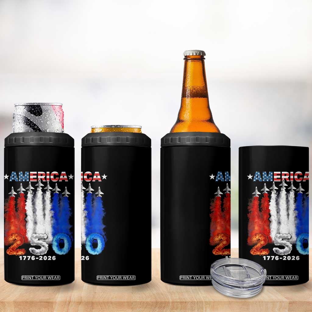 Patriotic Fighter Jets 4 in 1 Can Cooler Tumbler USA 250 Years Of Freedom TS12 Print Your Wear