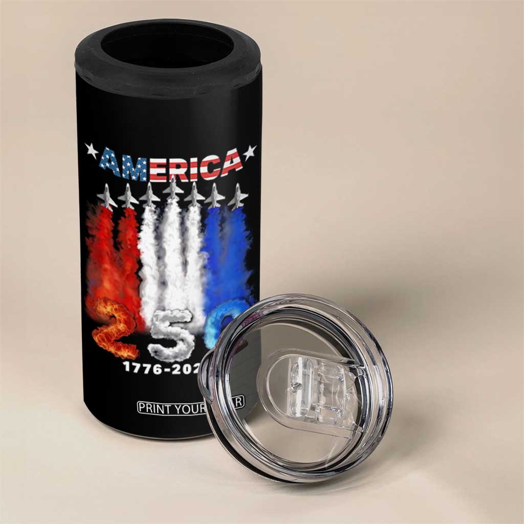 Patriotic Fighter Jets 4 in 1 Can Cooler Tumbler USA 250 Years Of Freedom TS12 Print Your Wear