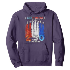 Patriotic Fighter Jets Hoodie USA 250 Years Of Freedom TS12 Purple Print Your Wear