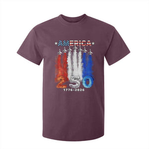 Patriotic Fighter Jets T Shirt For Kid USA 250 Years Of Freedom TS12 Maroon Print Your Wear