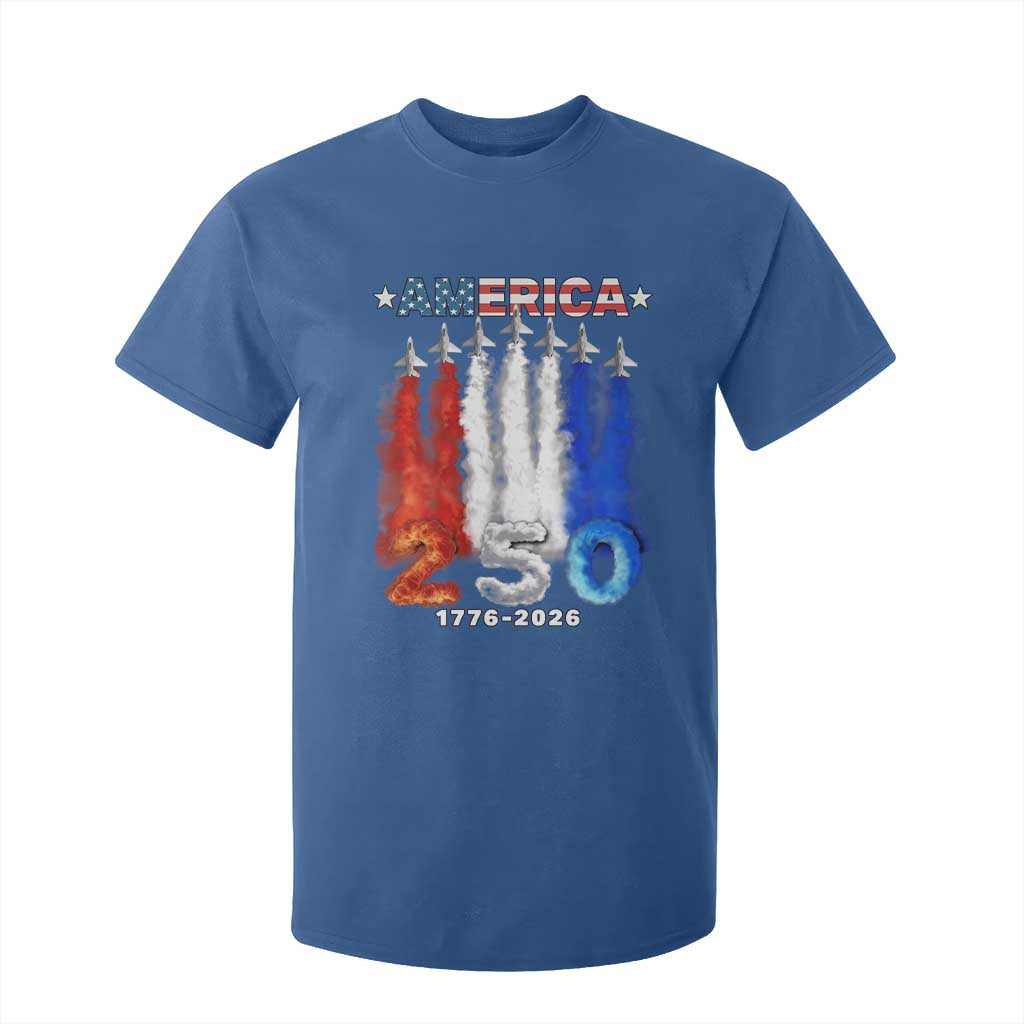 Patriotic Fighter Jets T Shirt For Kid USA 250 Years Of Freedom TS12 Royal Blue Print Your Wear