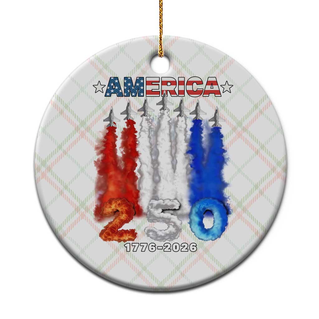 Patriotic Fighter Jets Ceramic Ornament USA 250 Years Of Freedom TS12 1pc Christmas Plaid Print Your Wear