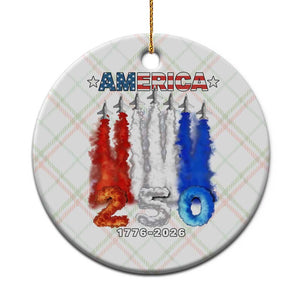 Patriotic Fighter Jets Ceramic Ornament USA 250 Years Of Freedom TS12 1pc Christmas Plaid Print Your Wear
