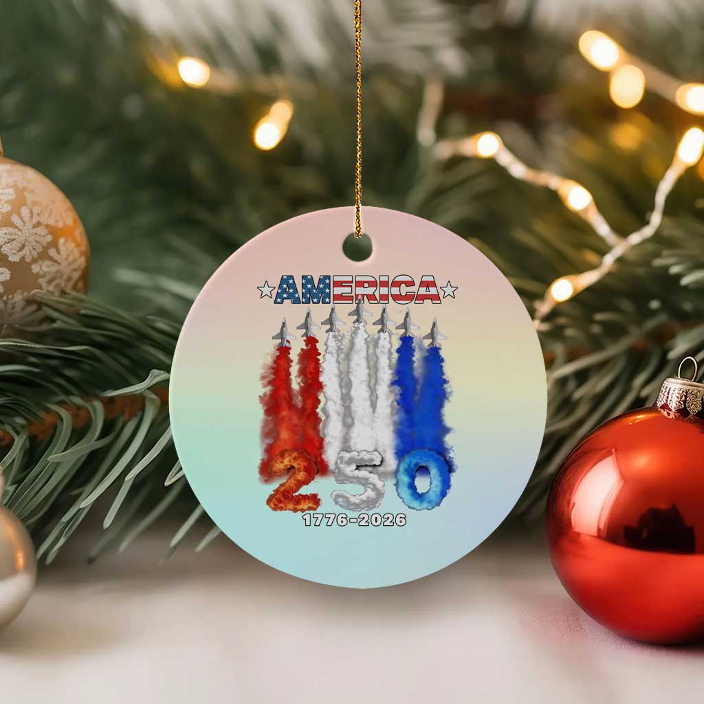 Patriotic Fighter Jets Ceramic Ornament USA 250 Years Of Freedom TS12 1pc Pastel Print Your Wear