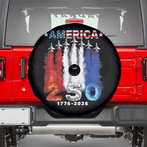 Patriotic Fighter Jets Spare Tire Cover USA 250 Years Of Freedom TS12 Black Print Your Wear