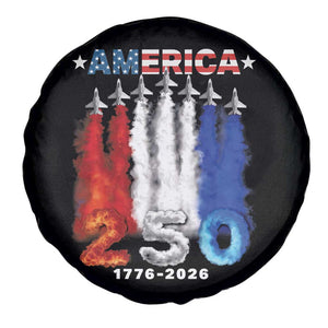 Patriotic Fighter Jets Spare Tire Cover USA 250 Years Of Freedom TS12 Print Your Wear