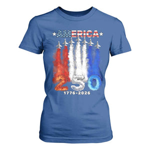 Patriotic Fighter Jets T Shirt For Women USA 250 Years Of Freedom TS12 Royal Blue Print Your Wear
