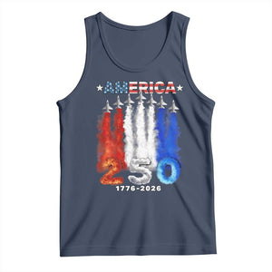Patriotic Fighter Jets Tank Top USA 250 Years Of Freedom TS12 Navy Print Your Wear