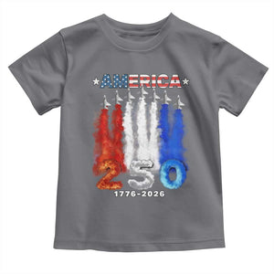 Patriotic Fighter Jets Toddler T Shirt USA 250 Years Of Freedom TS12 Charcoal Print Your Wear