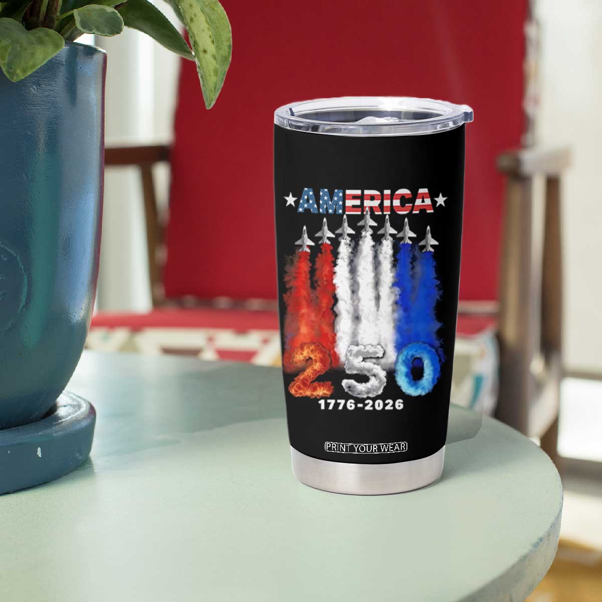 Patriotic Fighter Jets Tumbler Cup USA 250 Years Of Freedom TS12 Print Your Wear