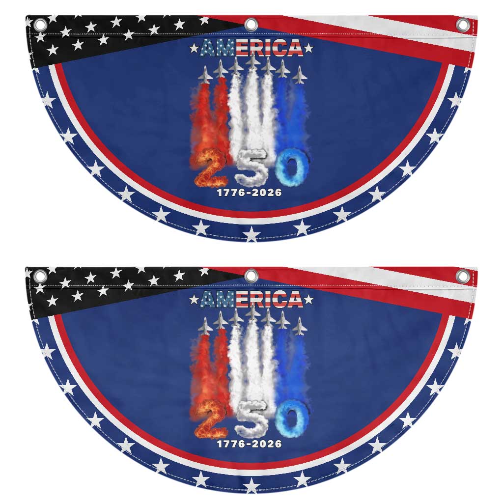 Fighter Jets Patriotic Fan Flag USA 250 Years Of Freedom