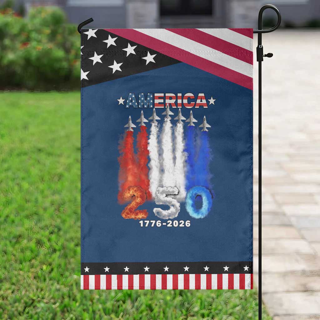 Patriotic Fighter Jets Garden Flag USA 250 Years Of Freedom TS12 Classic Blue Black Print Your Wear