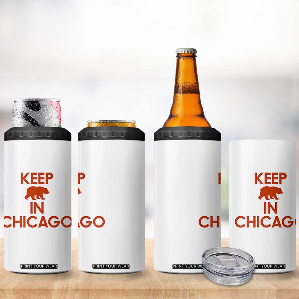 Keep Bear In Chicago CFB 4 in 1 Can Cooler Tumbler Gift For Sports Fan TS12 Print Your Wear