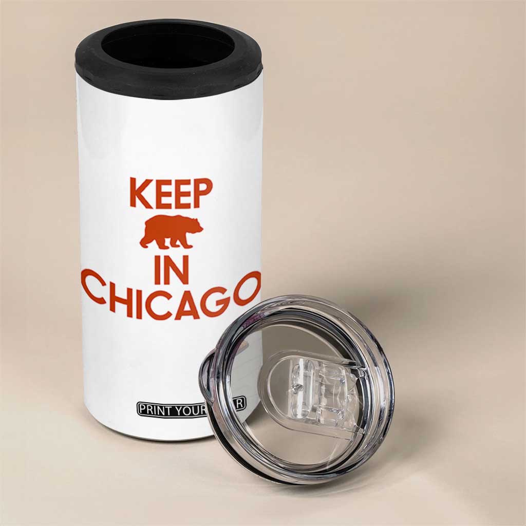 Keep Bear In Chicago CFB 4 in 1 Can Cooler Tumbler Gift For Sports Fan TS12 Print Your Wear