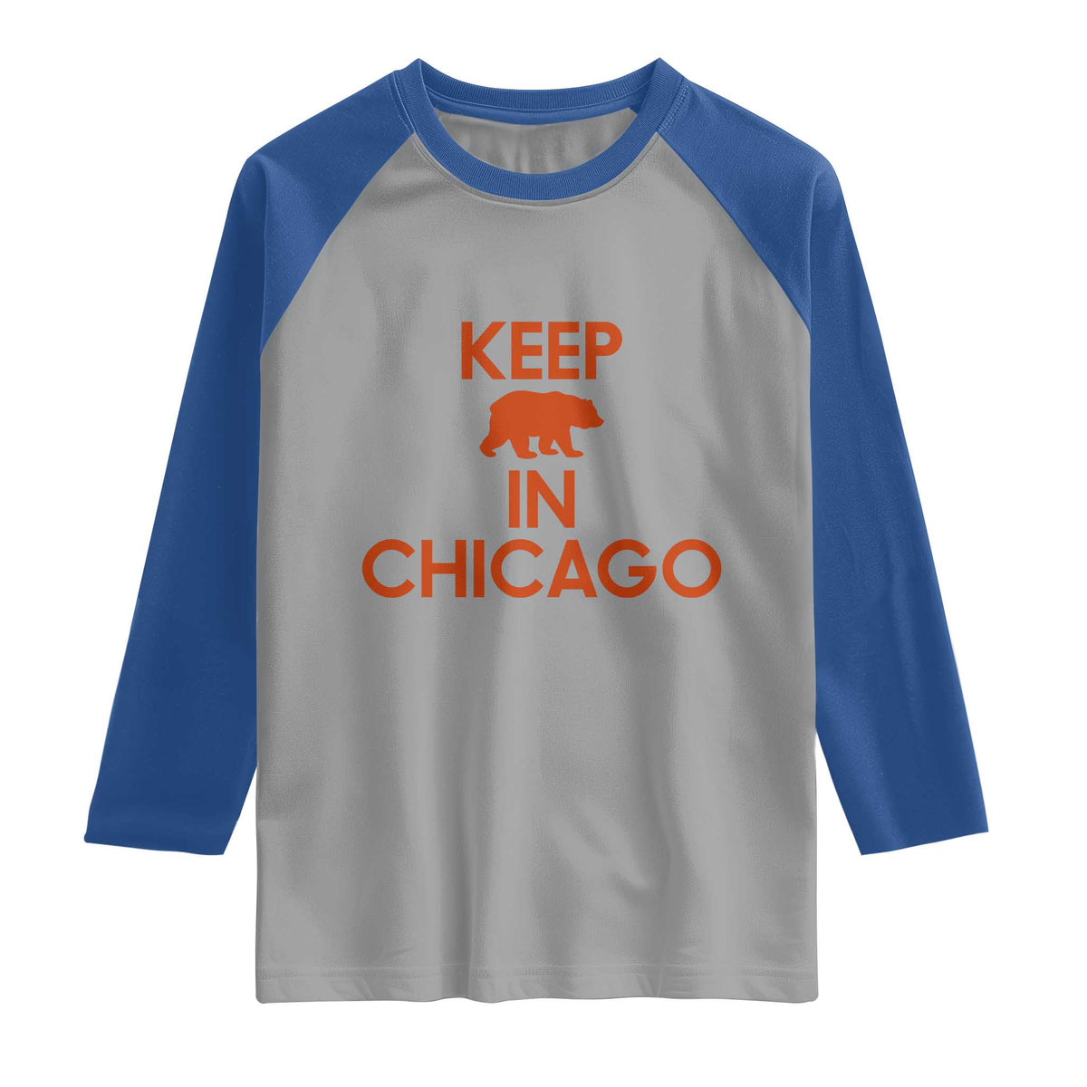 Keep Bear In Chicago CFB Raglan Shirt Gift For Sports Fan TS12 Sport Gray Royal Print Your Wear