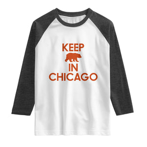 Keep Bear In Chicago CFB Raglan Shirt Gift For Sports Fan TS12 White Heather Charcoal Print Your Wear