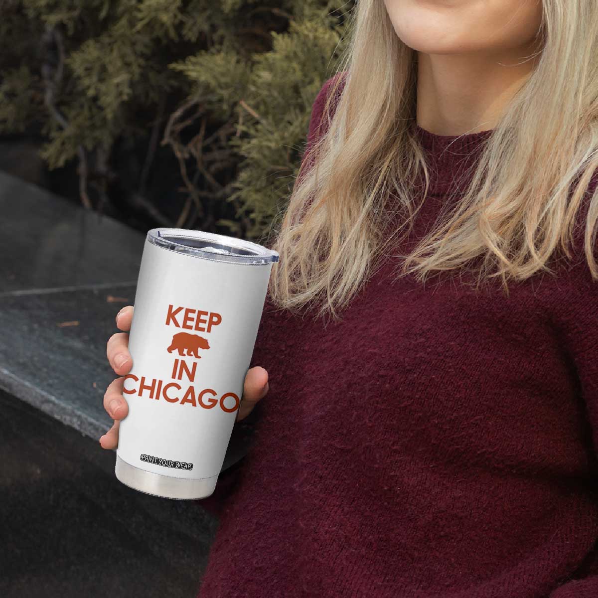 Keep Bear In Chicago CFB Tumbler Cup Gift For Sports Fan TS12 Print Your Wear