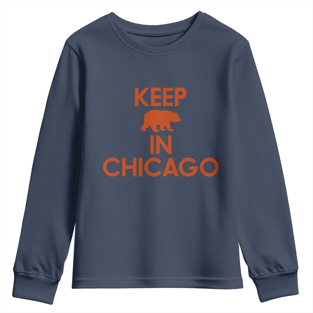 Keep Bear In Chicago CFB Youth Sweatshirt Gift For Sports Fan TS12 Navy Print Your Wear
