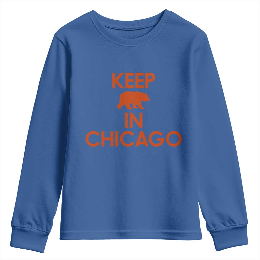 Keep Bear In Chicago CFB Youth Sweatshirt Gift For Sports Fan TS12 Royal Blue Print Your Wear