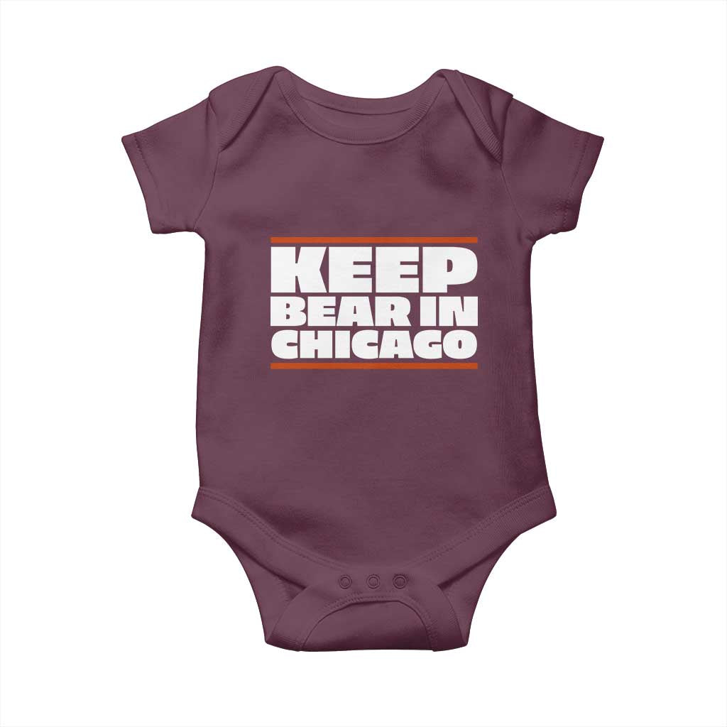 Keep Bear In Chicago CFB Baby Onesie Funny Football Fan Pride TS12 Maroon Print Your Wear