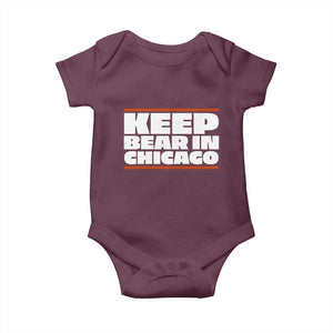 Keep Bear In Chicago CFB Baby Onesie Funny Football Fan Pride TS12 Maroon Print Your Wear